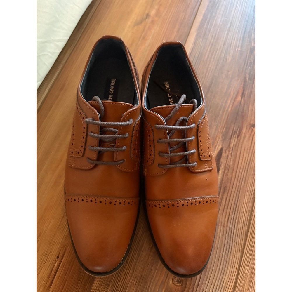 Bruno Marc Kids Prince_K1 Tan Brogue Cap Toe Oxford Dress‎ Shoes Size 4